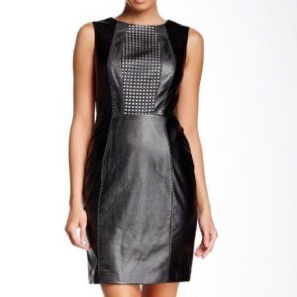 Vince Camuto Kings Road faux leather perforated dress